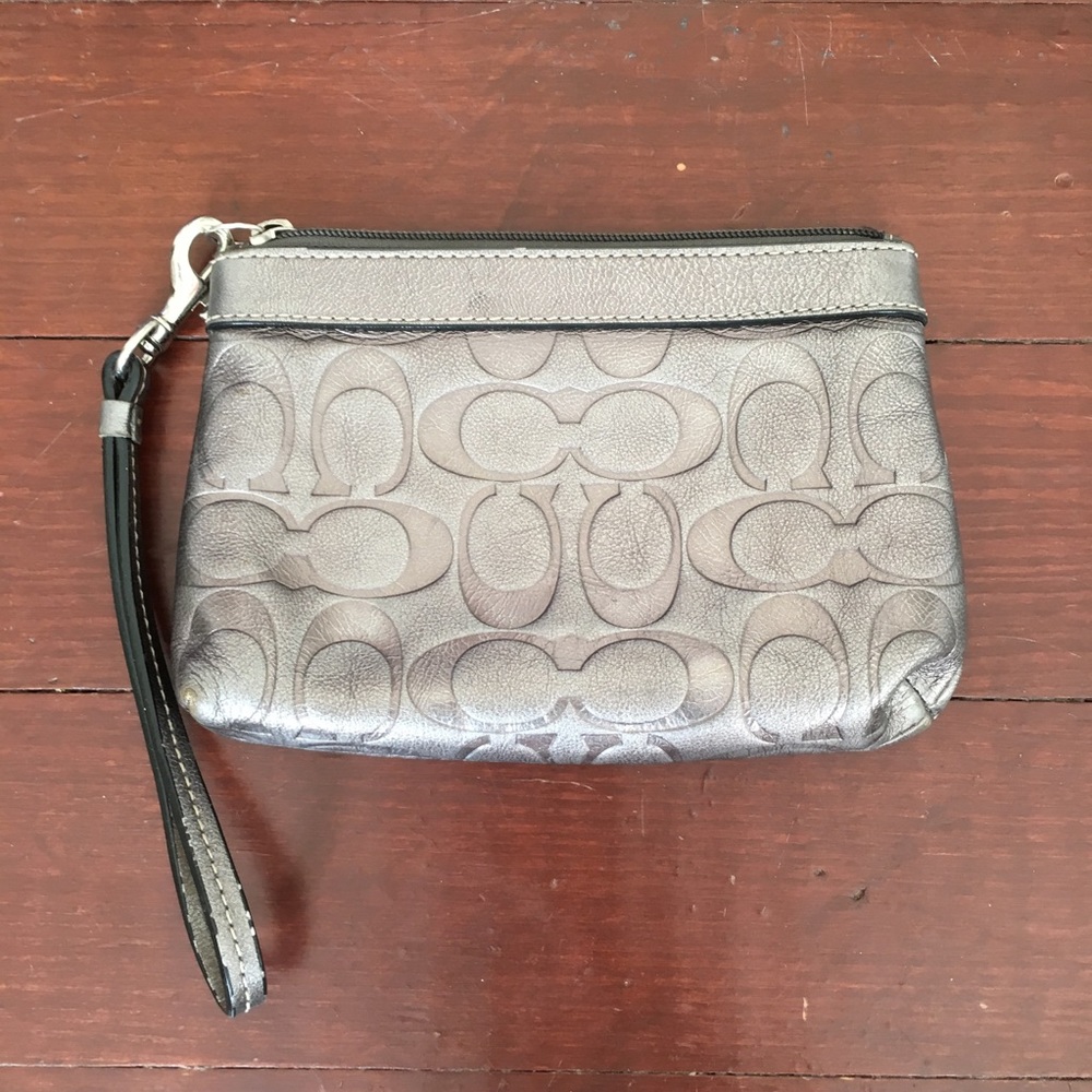 Silver Coach Clutch
